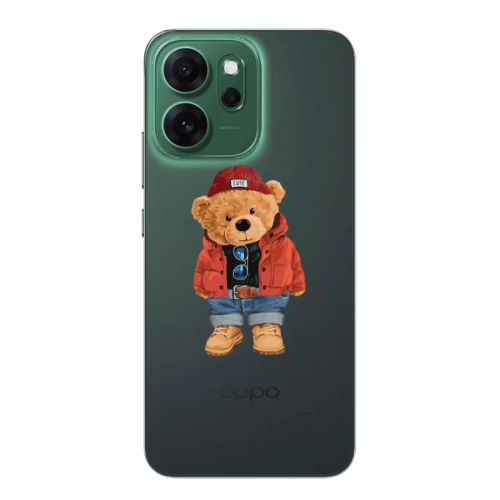 Oppo Reno 14 FS Bear in a hat Transparent Silicone TPU Θήκη